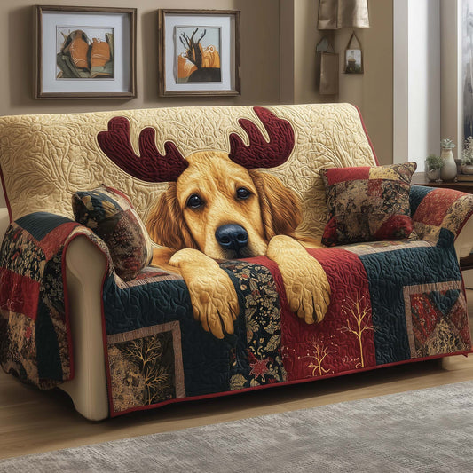 Antler Pup Quilted Sofa Cover GFTOQM328
