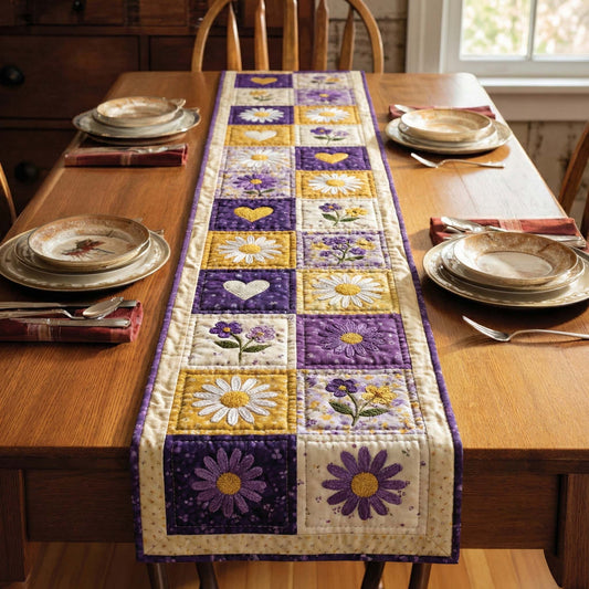 Daisy Patchwork Quilted Table Runner GFTOQM3293
