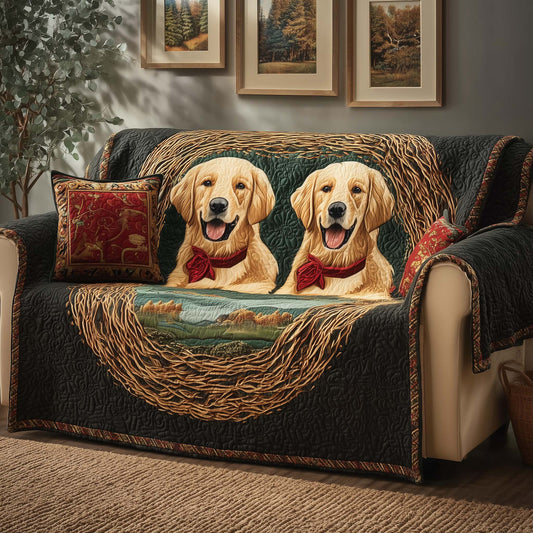 Golden Twins Quilted Sofa Cover GFTOQM329