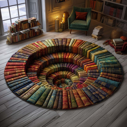 Vintage Library Quilted Round Mat GFTOQM3304