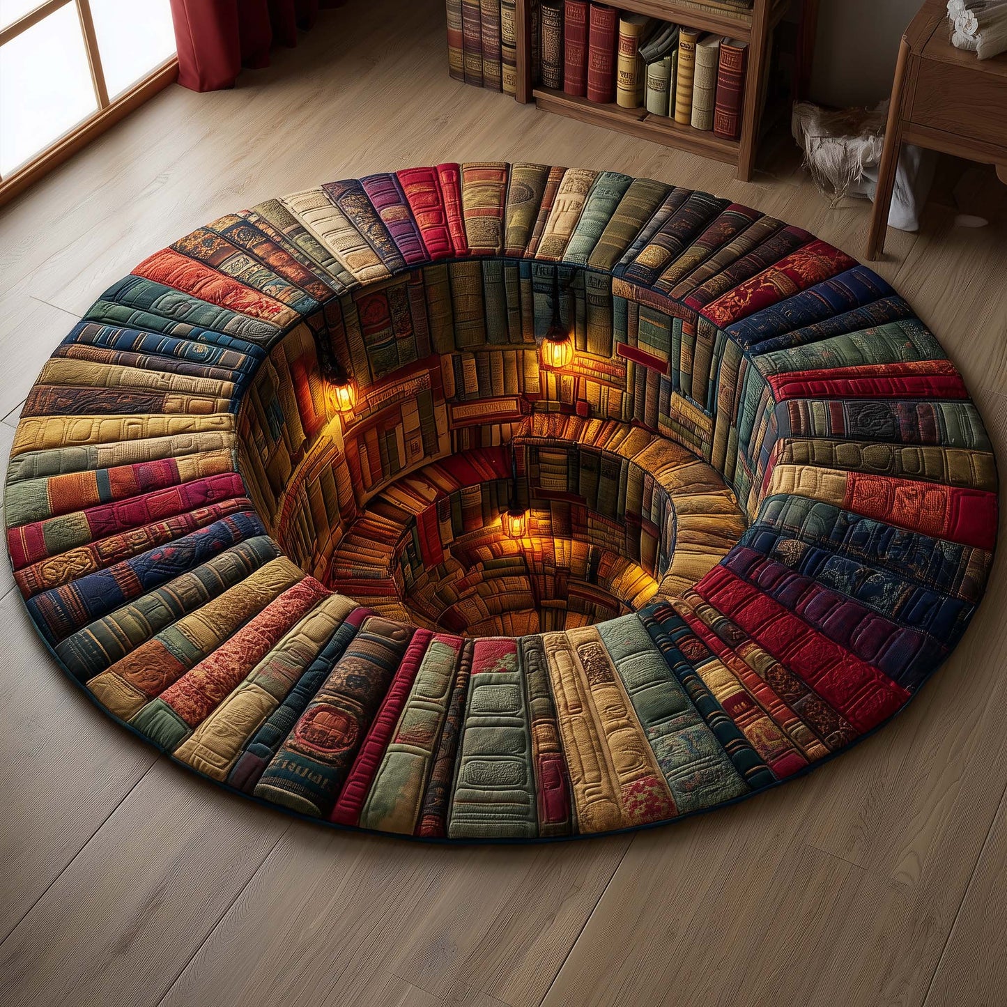 Lantern Library Quilted Round Mat GFTOQM3305
