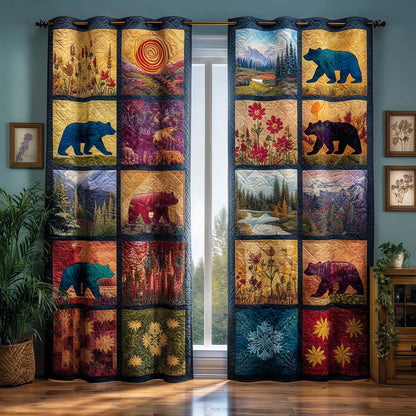Patchwork Bears Quilted Curtains GFTOQM3309