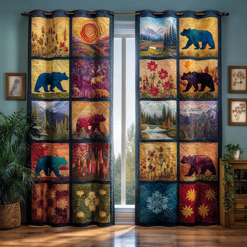 Patchwork Bears Quilted Curtains GFTOQM3309