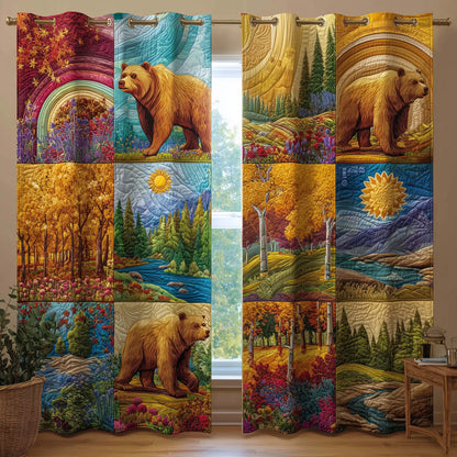 Autumn Bears Quilted Curtains GFTOQM3310