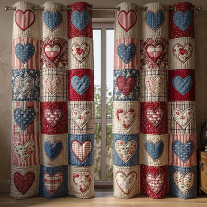 Patchwork Hearts Quilted Curtains GFTOQM3315