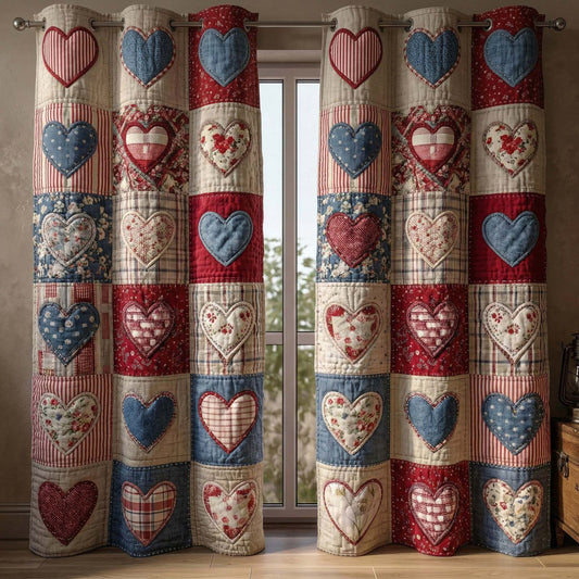 Patchwork Hearts Quilted Curtains GFTOQM3315