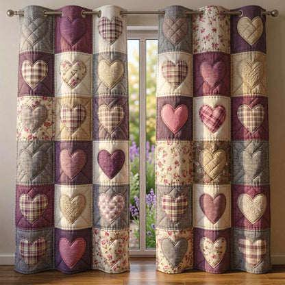 Lavender Hearts Quilted Curtains GFTOQM3317