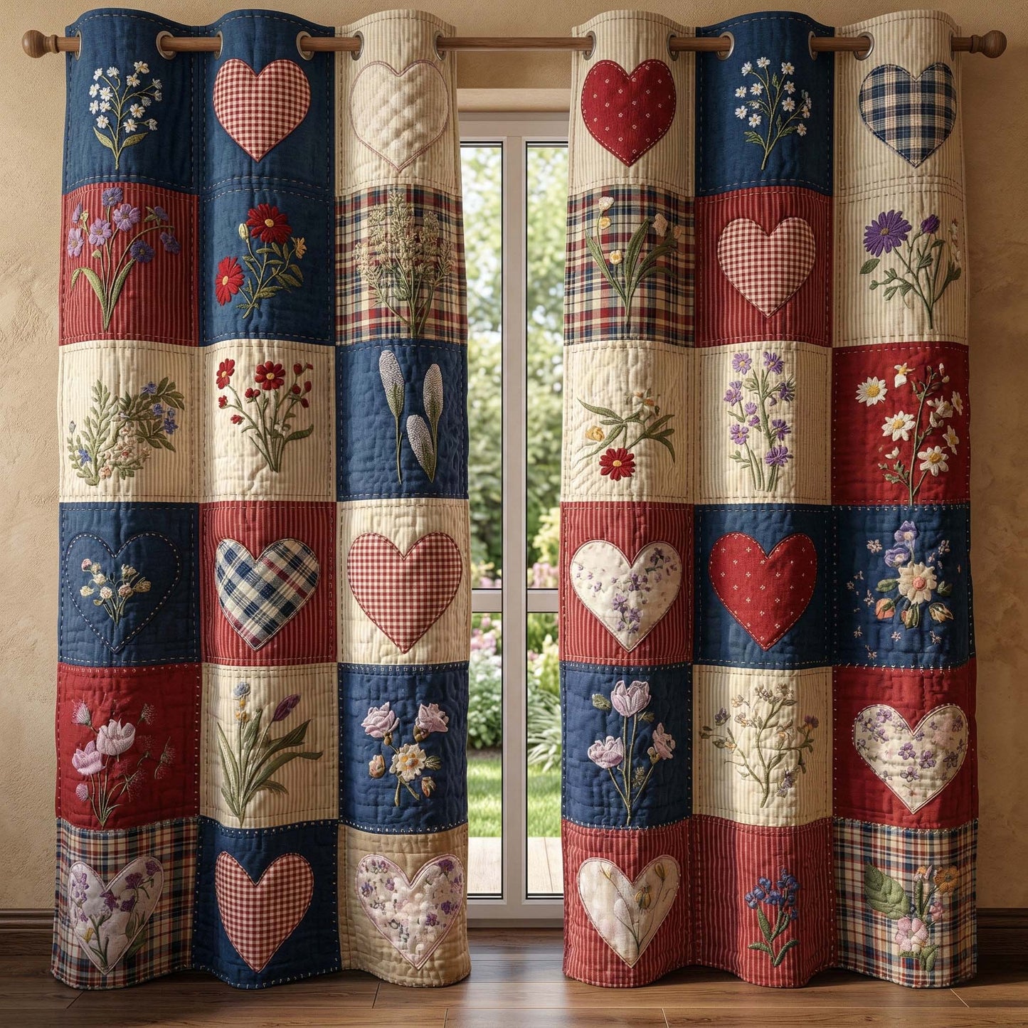 Garden Plaid Quilted Curtains GFTOQM3318