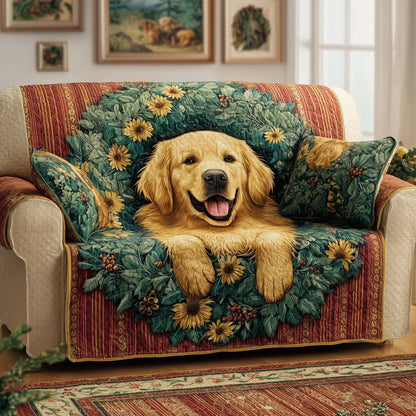 Sunflower Retriever Quilted Sofa Cover GFTOQM331