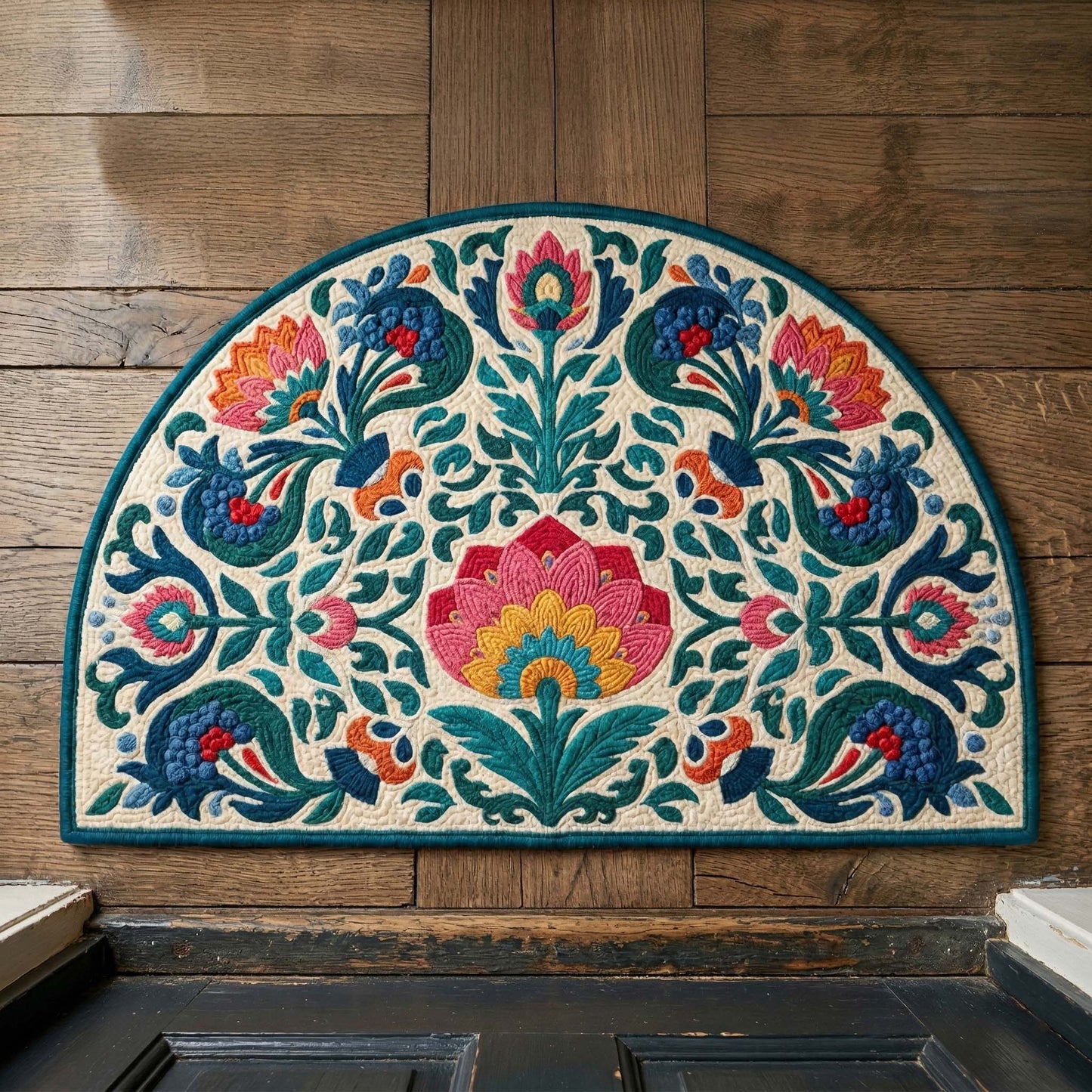 Folk Blossom Quilted Welcome Mat GFTOQM3341
