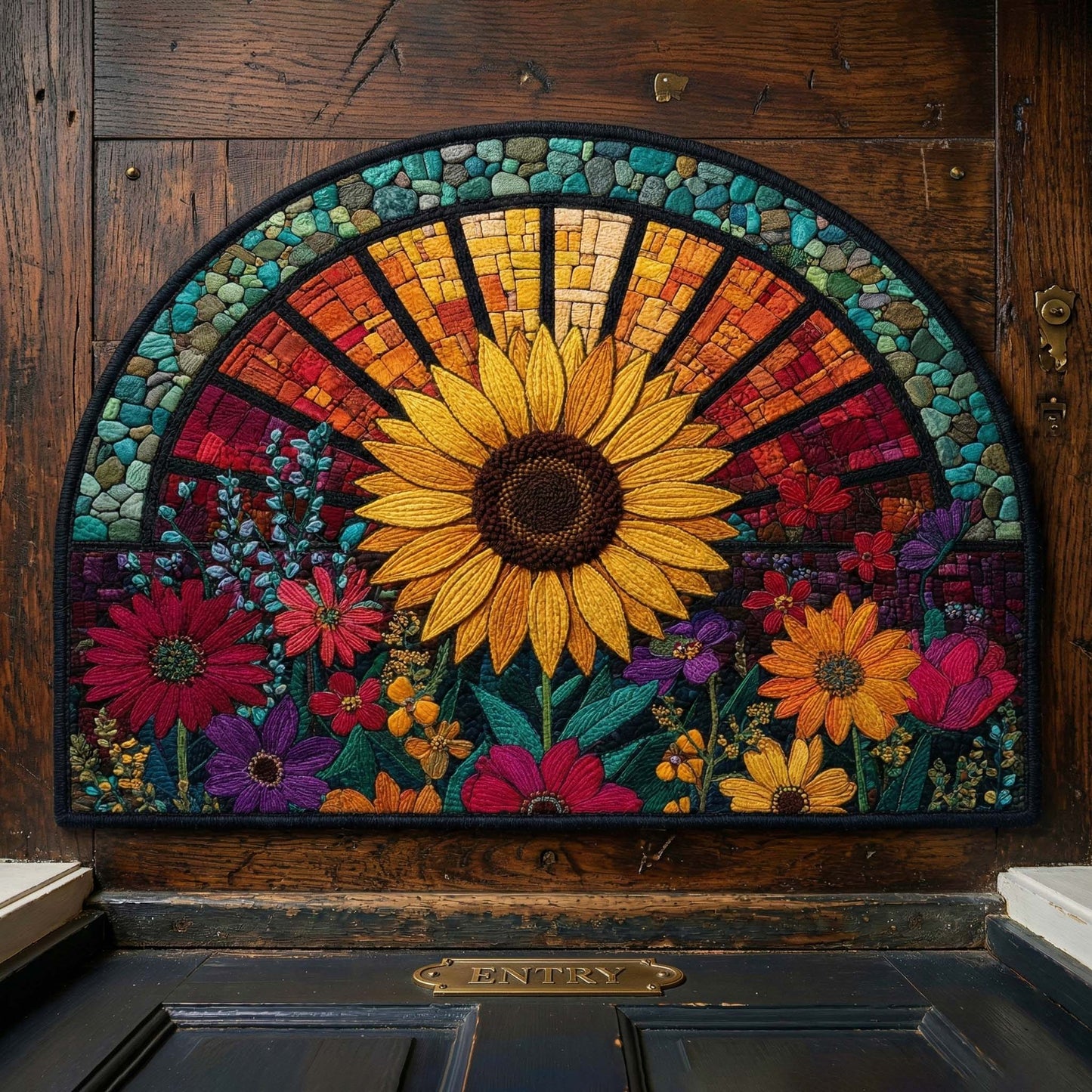 Sunflower Mosaic Quilted Welcome Mat GFTOQM3342