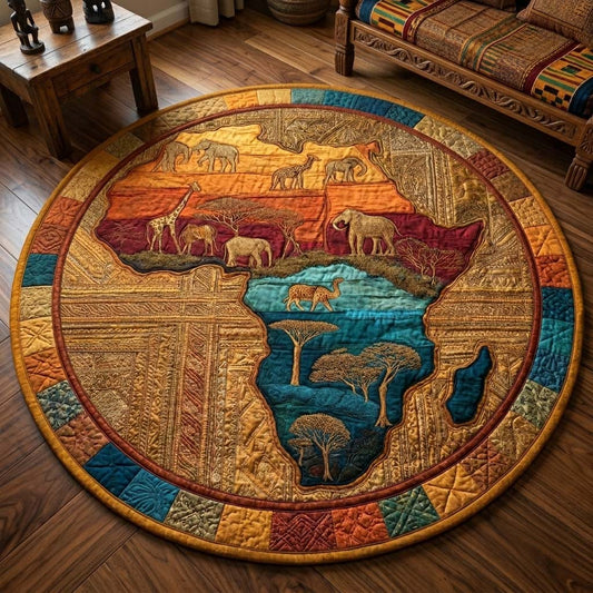 Savanna Tapestry Quilted Round Mat GFTOQM3367