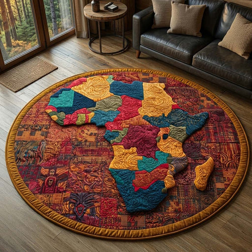 Patchwork Africa Quilted Round Mat GFTOQM3368