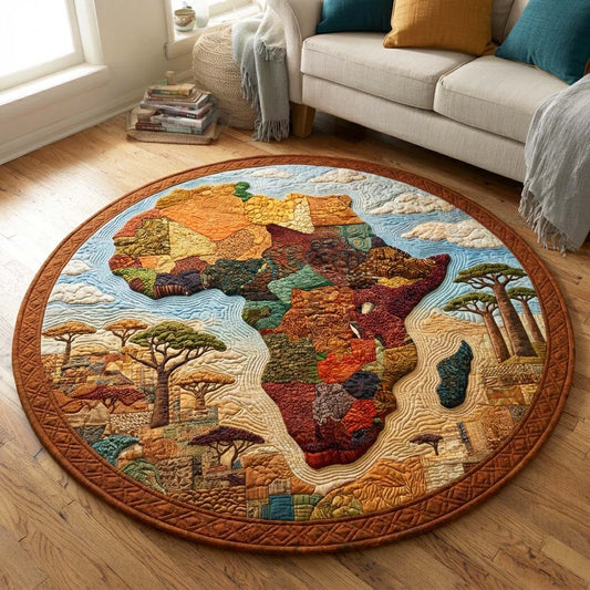 Safari Relief Quilted Round Mat GFTOQM3371