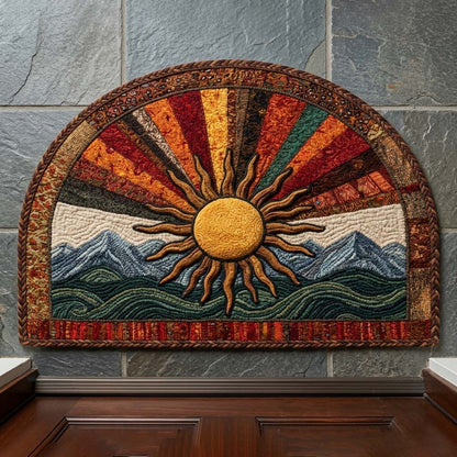Mountain Sunrise Quilted Welcome Mat GFTOQM3374