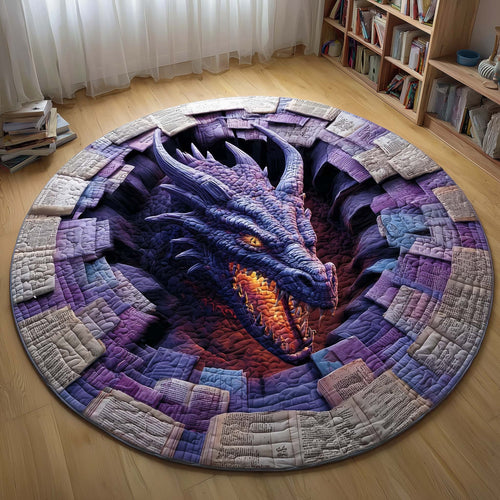 Inferno Dragon Quilted Round Mat GFTOQM3412