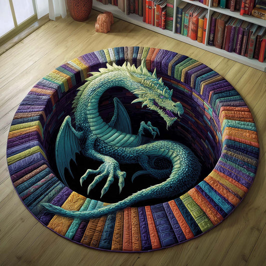 Spiral Dragon Quilted Round Mat GFTOQM3415