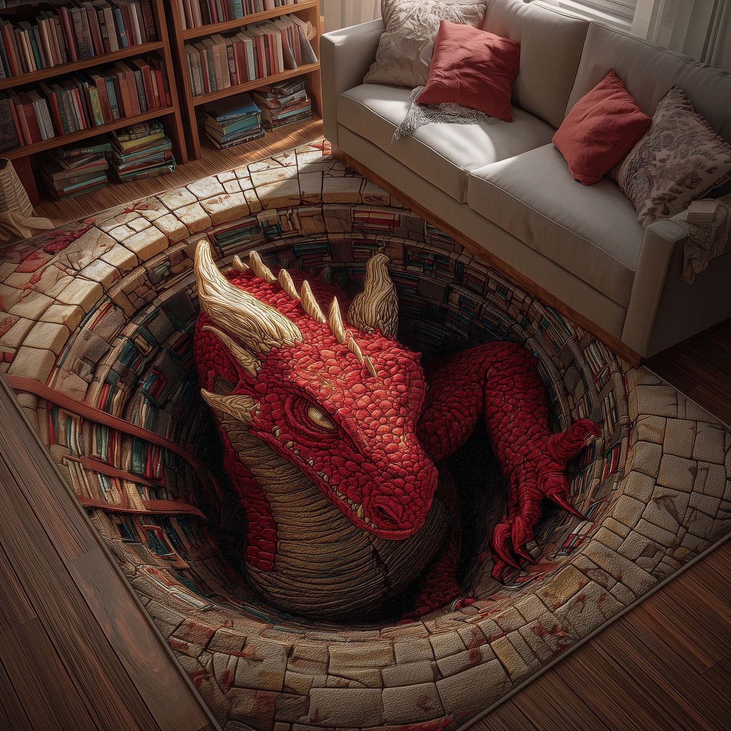 Scarlet Pit Area Rug GFTOQM3450