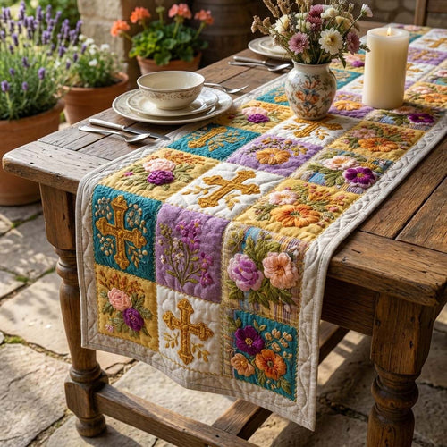 Spring Garden Quilted Table Runner GFTOQM3495