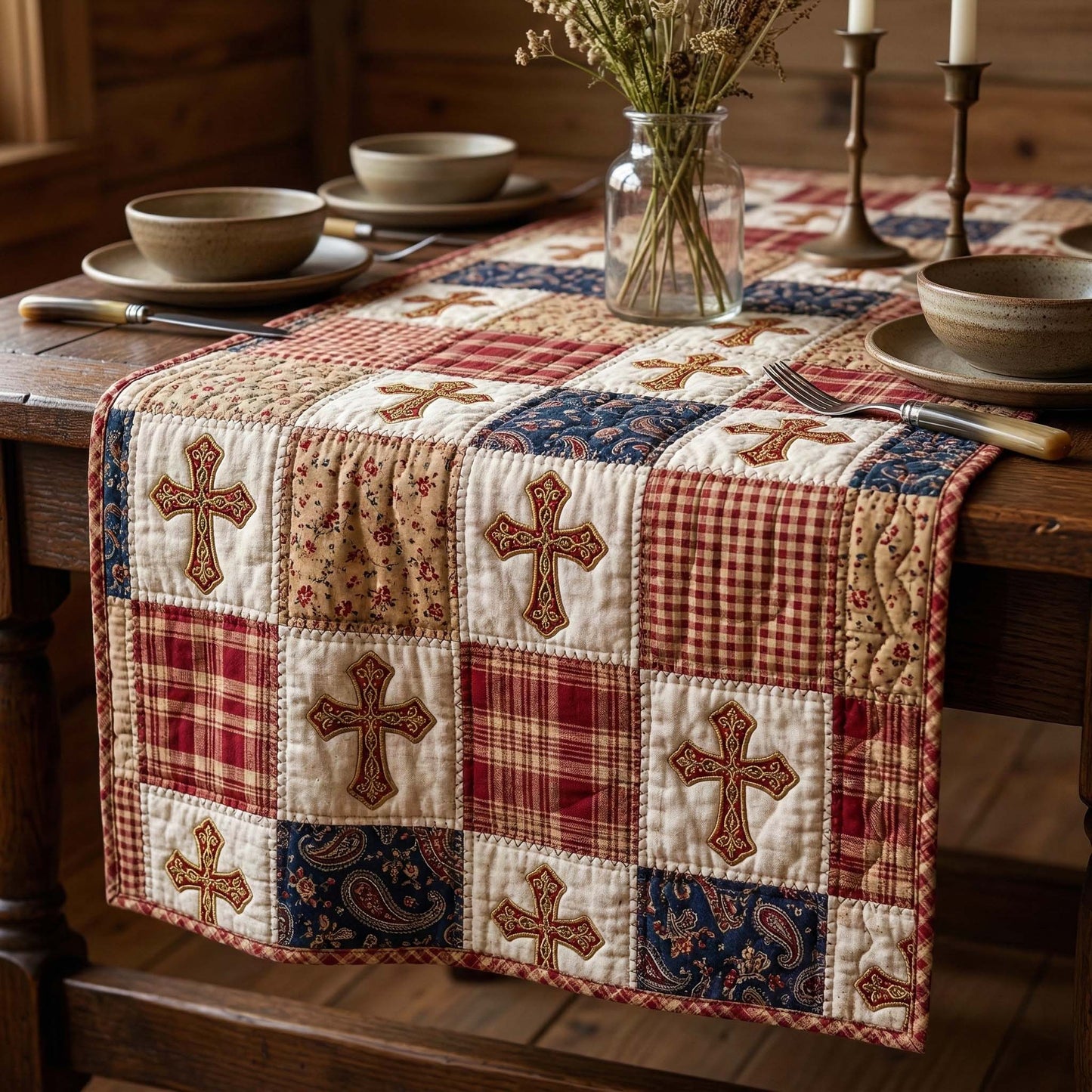 Heritage Red Quilted Table Runner GFTOQM3497