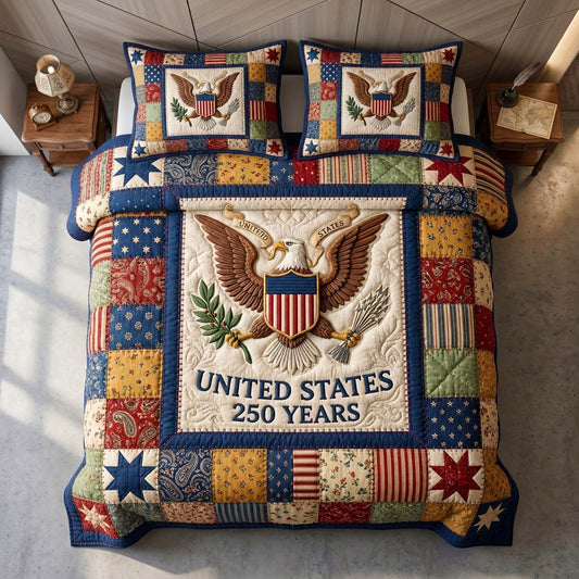 Union Eagle 3-Piece Quilted Bedding Set GFTOQM3525