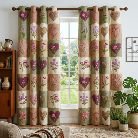 Rustic Heart Quilted Curtains GFTOQM3528