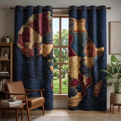 Midnight Africa Quilted Curtains GFTOQM3535