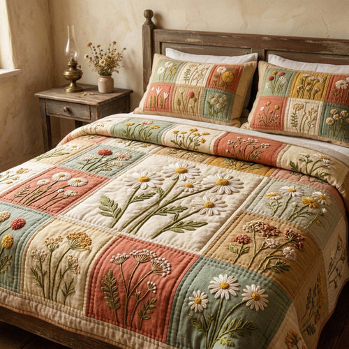 Blossom Grace 3-Piece Quilted Bedding Set GFTOQM3566