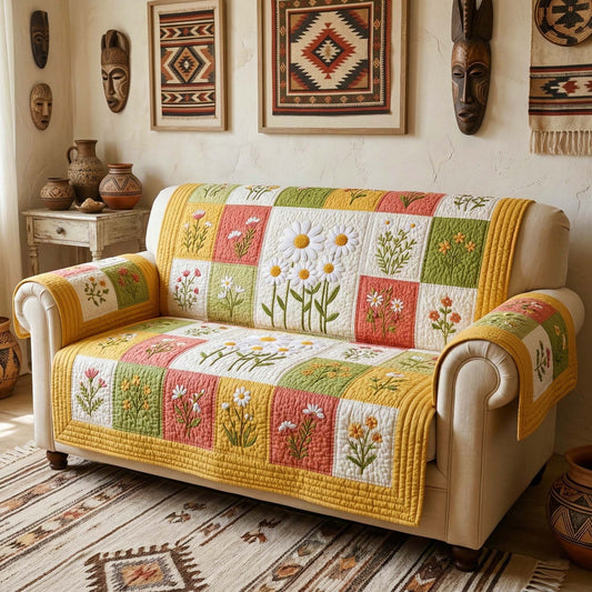 Blossom Grace Quilted Sofa Cover GFTOQM3569