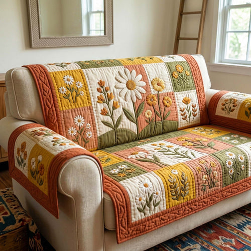 Blossom Grace Quilted Sofa Cover GFTOQM3570
