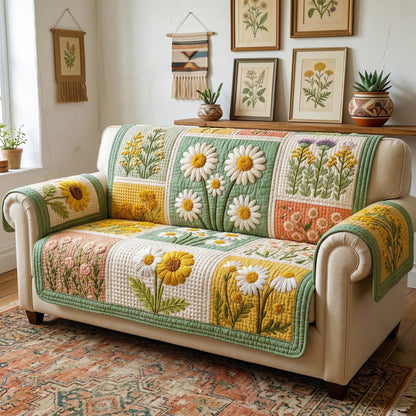 Blossom Grace Quilted Sofa Cover GFTOQM3571