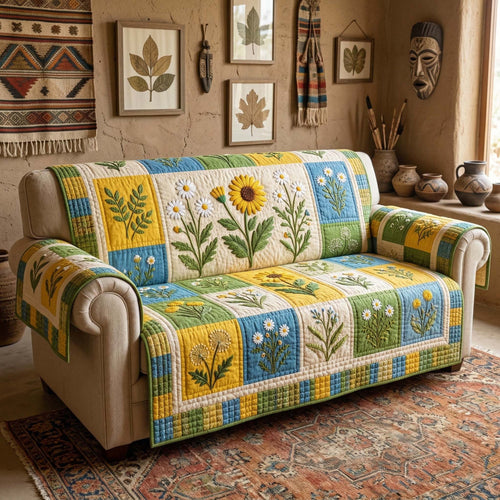 Blossom Grace Quilted Sofa Cover GFTOQM3572