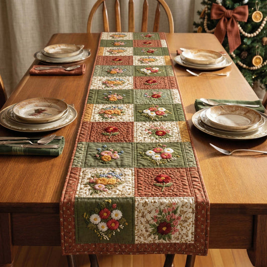 Vintage Bouquet Quilted Table Runner GFTOQM3588