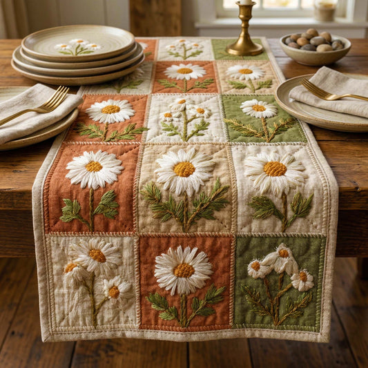 Rustic Daisy Quilted Table Runner GFTOQM3589