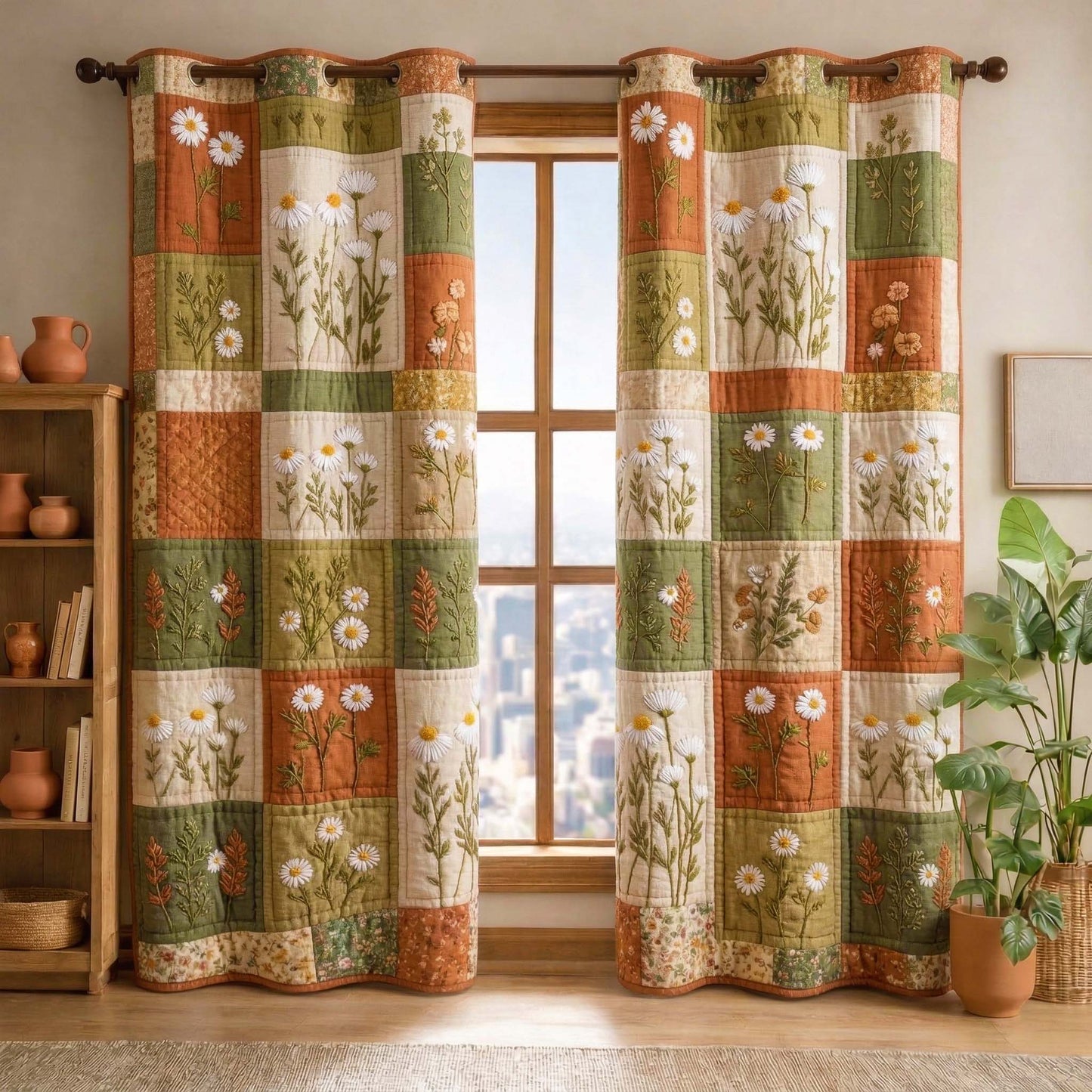 Blossom Grace Quilted Curtains GFTOQM3598