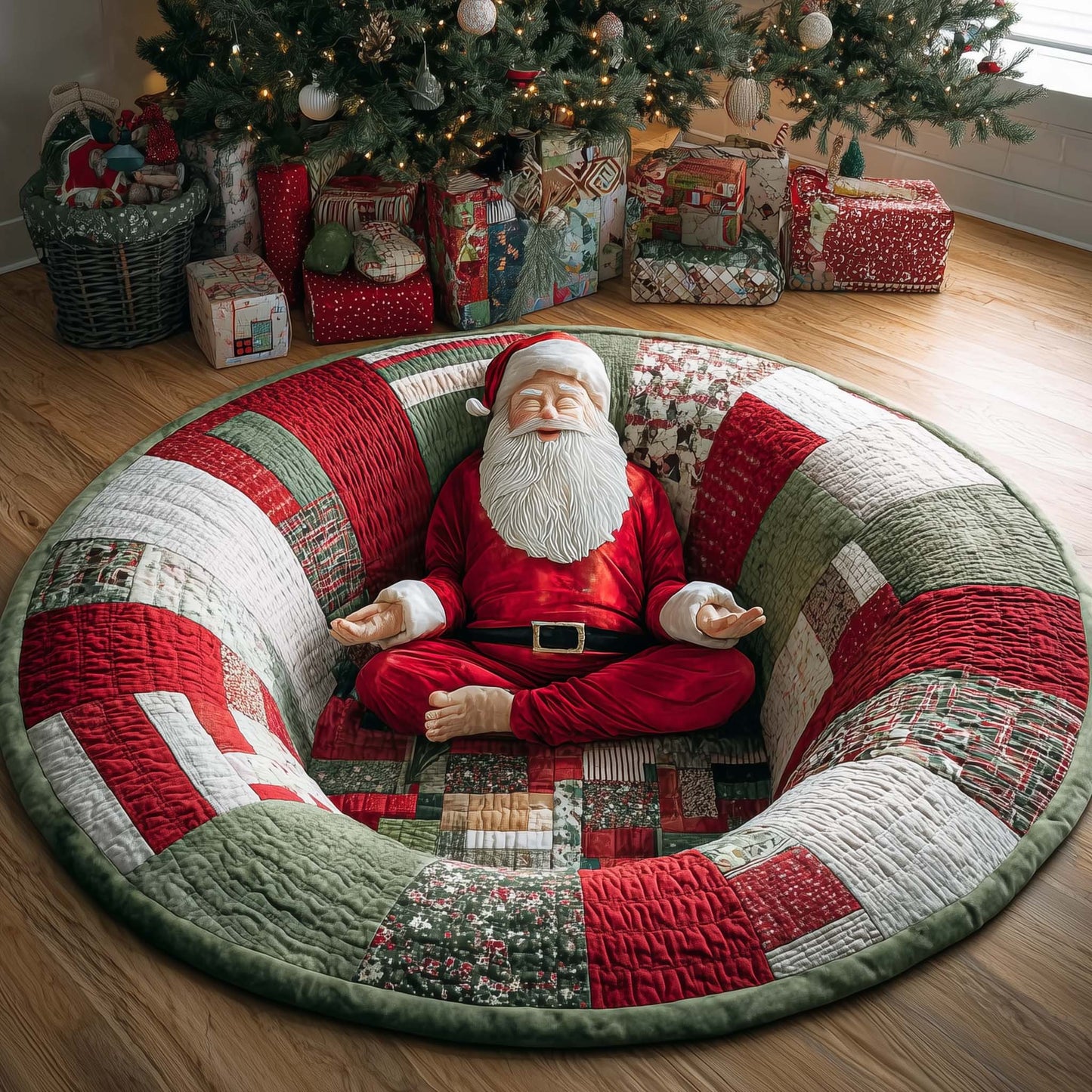 Zen Santa Quilted Round Mat GFTOQM359