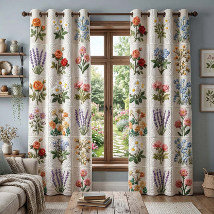 Garden Blossoms Quilted Curtains GFTOQM3600