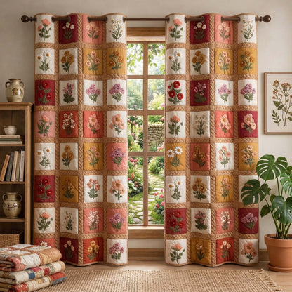Vintage Blossoms Quilted Curtains GFTOQM3601