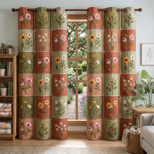 Rustic Blossoms Quilted Curtains GFTOQM3603