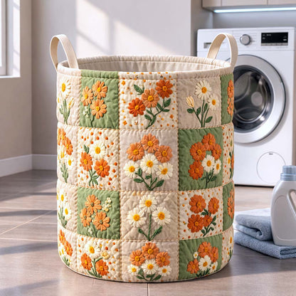 Autumn Daisy Quilted Laundry Basket GFTOQM3629