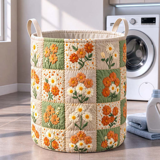 Autumn Daisy Quilted Laundry Basket GFTOQM3629
