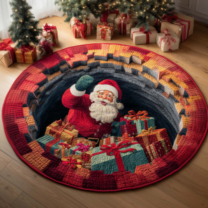Present Santa Quilted Round Mat GFTOQM362