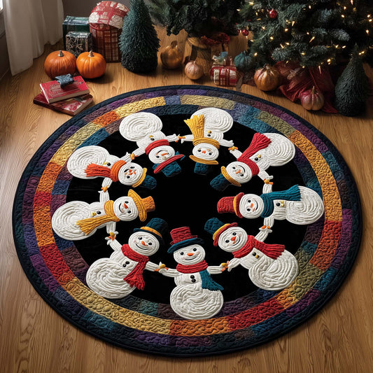 Snowman Circle Quilted Round Mat GFTOQM363