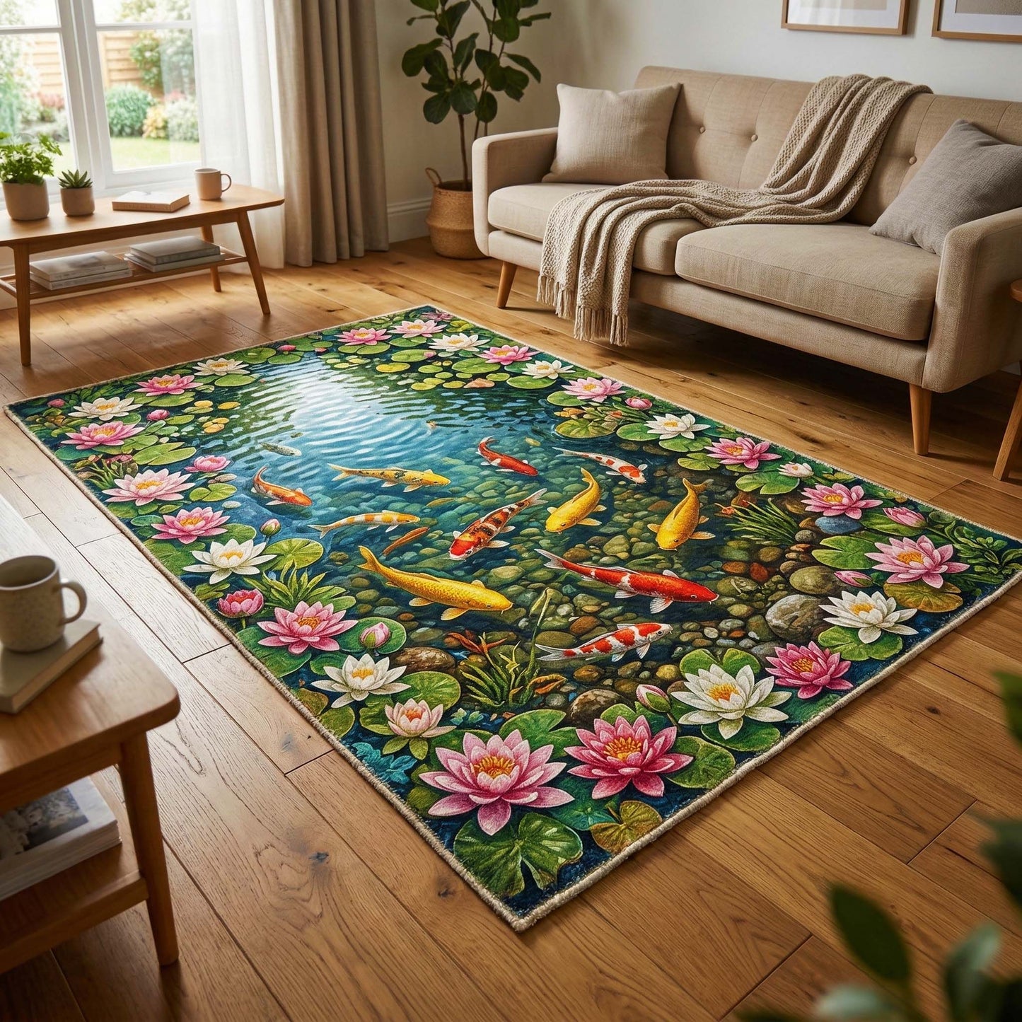 Lotus Koi Area Rug GFTOQM3644