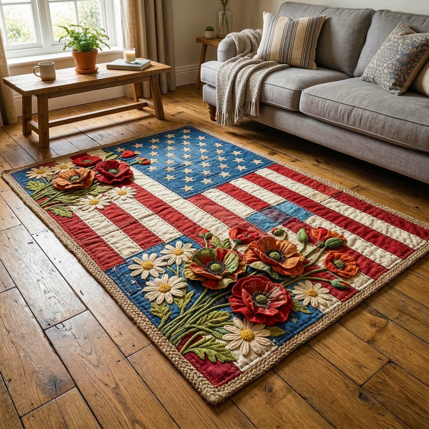 Floral Stripes Area Rug GFTOQM3681