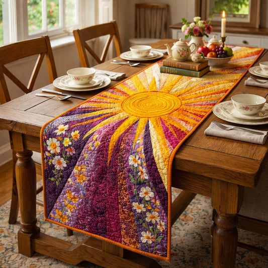 Golden Sun Quilted Table Runner GFTOQM3689
