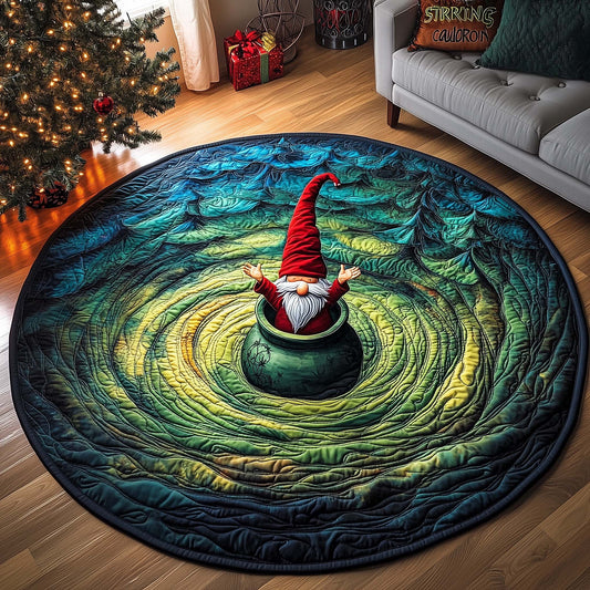Cauldron Gnome Quilted Round Mat GFTOQM373