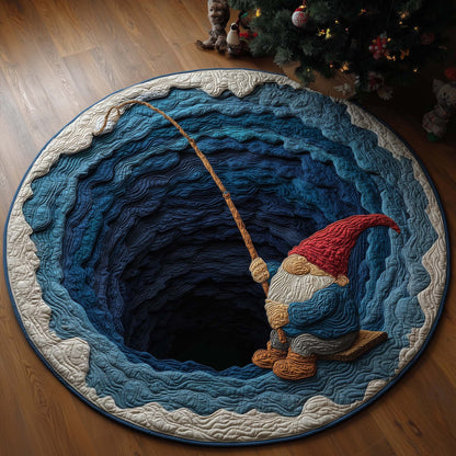 Fishing Gnome Quilted Round Mat GFTOQM375