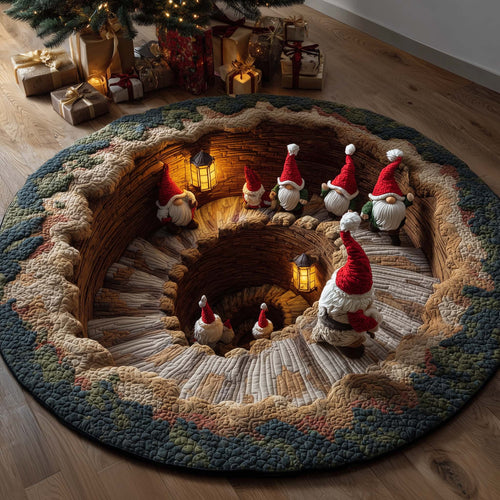 Gnome Staircase Quilted Round Mat GFTOQM378