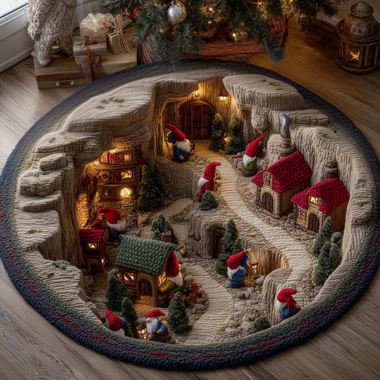Gnome Village Quilted Round Mat GFTOQM380